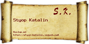 Styop Katalin névjegykártya